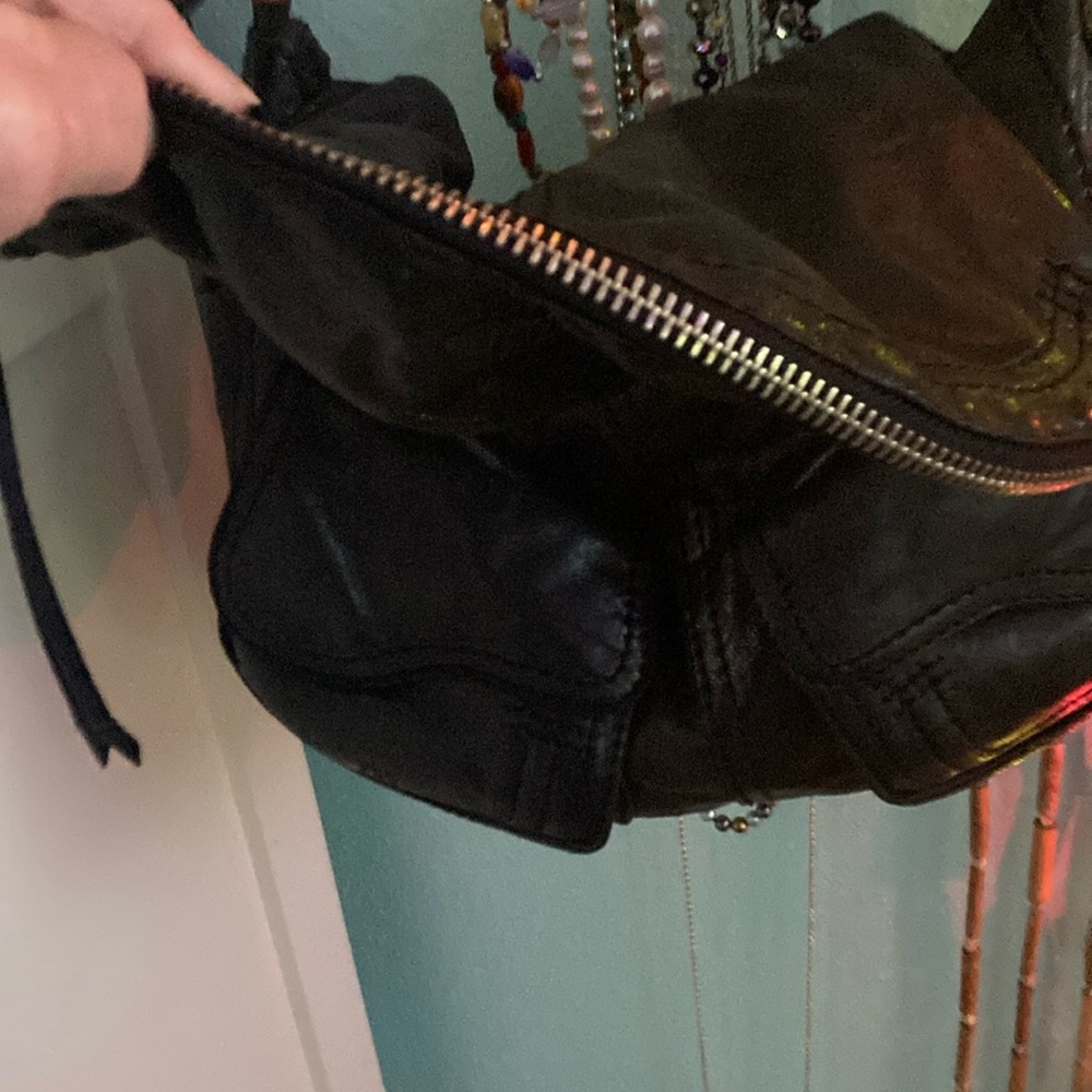 Black leather bag